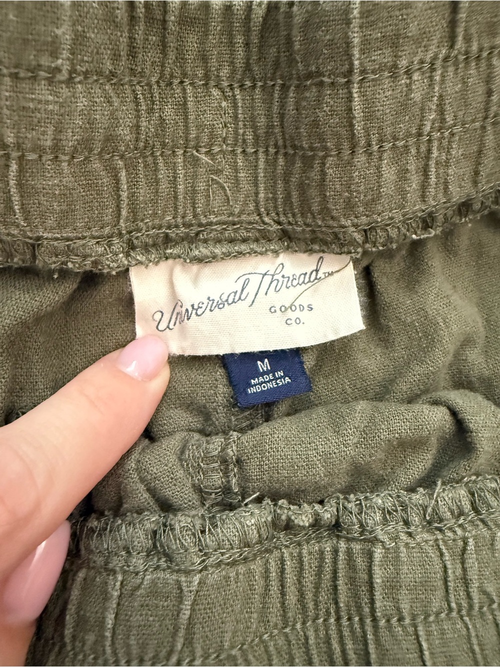 Universal Thread Olive Green High-Waist Drawstring Shorts - Picture 3 of 3